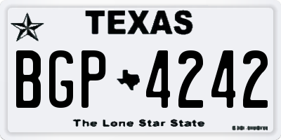 TX license plate BGP4242