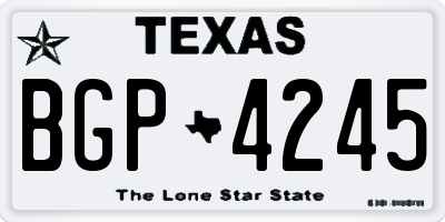 TX license plate BGP4245
