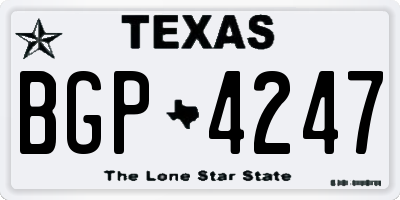 TX license plate BGP4247