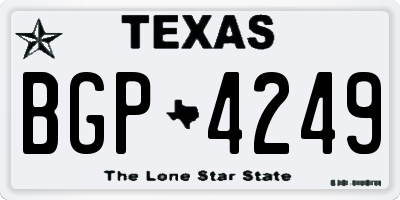 TX license plate BGP4249