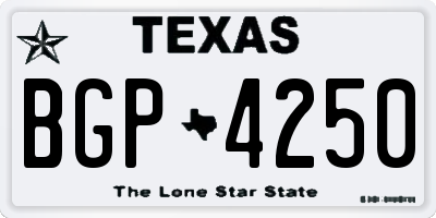 TX license plate BGP4250