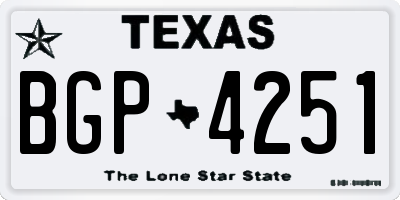 TX license plate BGP4251