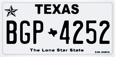 TX license plate BGP4252