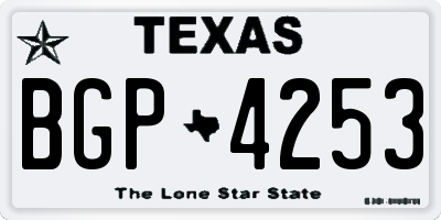 TX license plate BGP4253