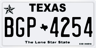 TX license plate BGP4254