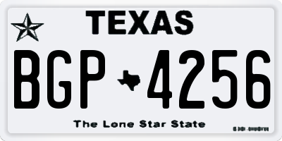 TX license plate BGP4256