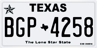 TX license plate BGP4258