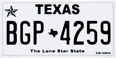 TX license plate BGP4259