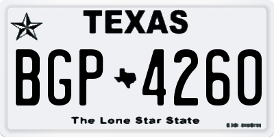 TX license plate BGP4260