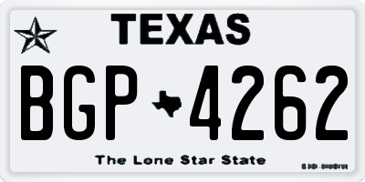 TX license plate BGP4262