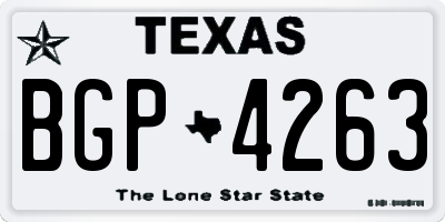 TX license plate BGP4263