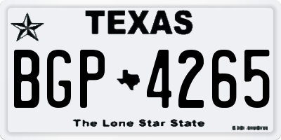 TX license plate BGP4265