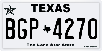 TX license plate BGP4270
