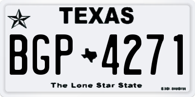TX license plate BGP4271