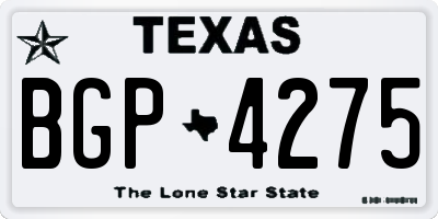 TX license plate BGP4275