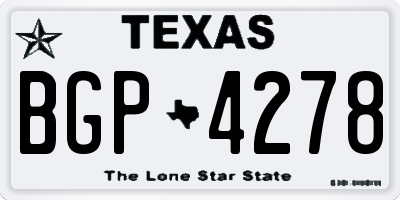 TX license plate BGP4278