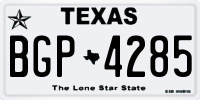 TX license plate BGP4285
