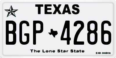 TX license plate BGP4286