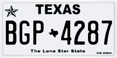 TX license plate BGP4287