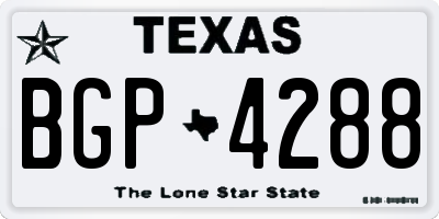 TX license plate BGP4288