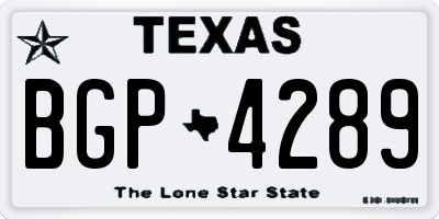 TX license plate BGP4289