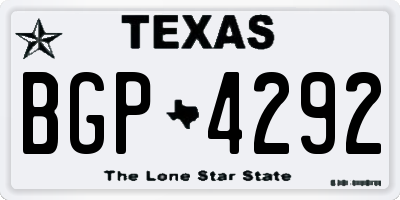 TX license plate BGP4292