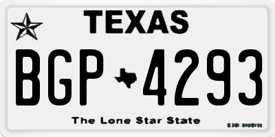 TX license plate BGP4293