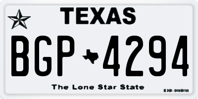 TX license plate BGP4294