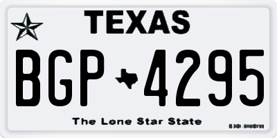 TX license plate BGP4295