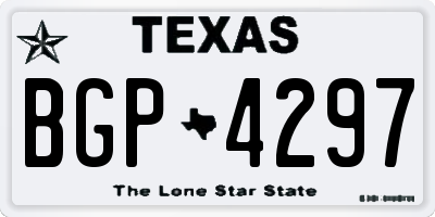 TX license plate BGP4297