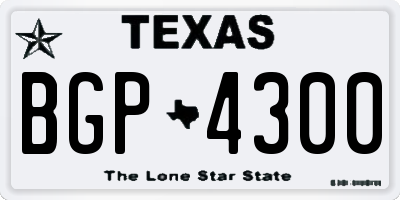 TX license plate BGP4300
