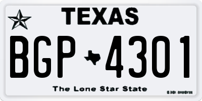 TX license plate BGP4301