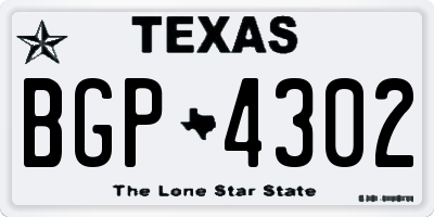 TX license plate BGP4302