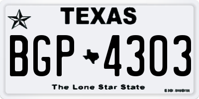 TX license plate BGP4303