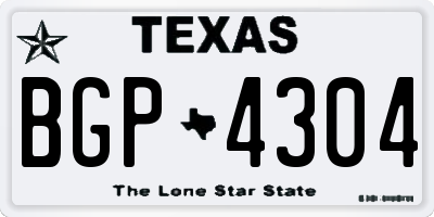 TX license plate BGP4304
