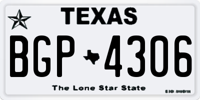 TX license plate BGP4306