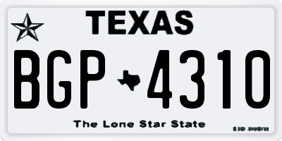TX license plate BGP4310