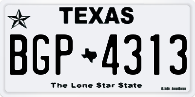 TX license plate BGP4313