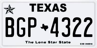 TX license plate BGP4322
