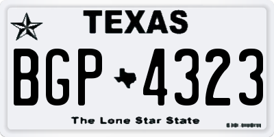 TX license plate BGP4323