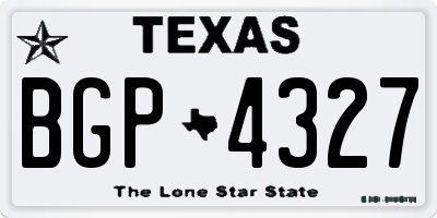 TX license plate BGP4327