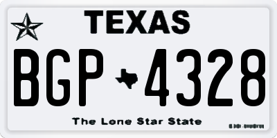 TX license plate BGP4328