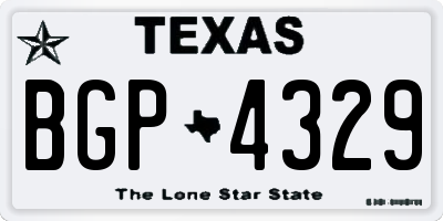 TX license plate BGP4329