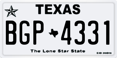 TX license plate BGP4331