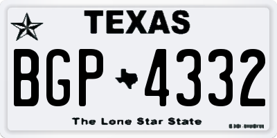 TX license plate BGP4332