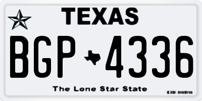 TX license plate BGP4336