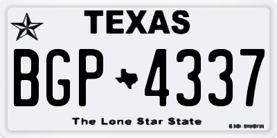TX license plate BGP4337