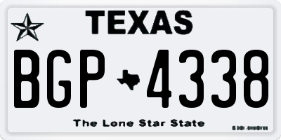 TX license plate BGP4338