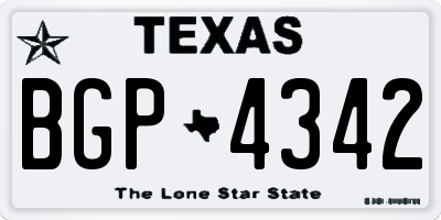 TX license plate BGP4342