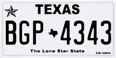 TX license plate BGP4343